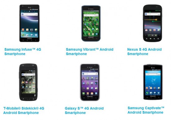 Samsung Android Handsets